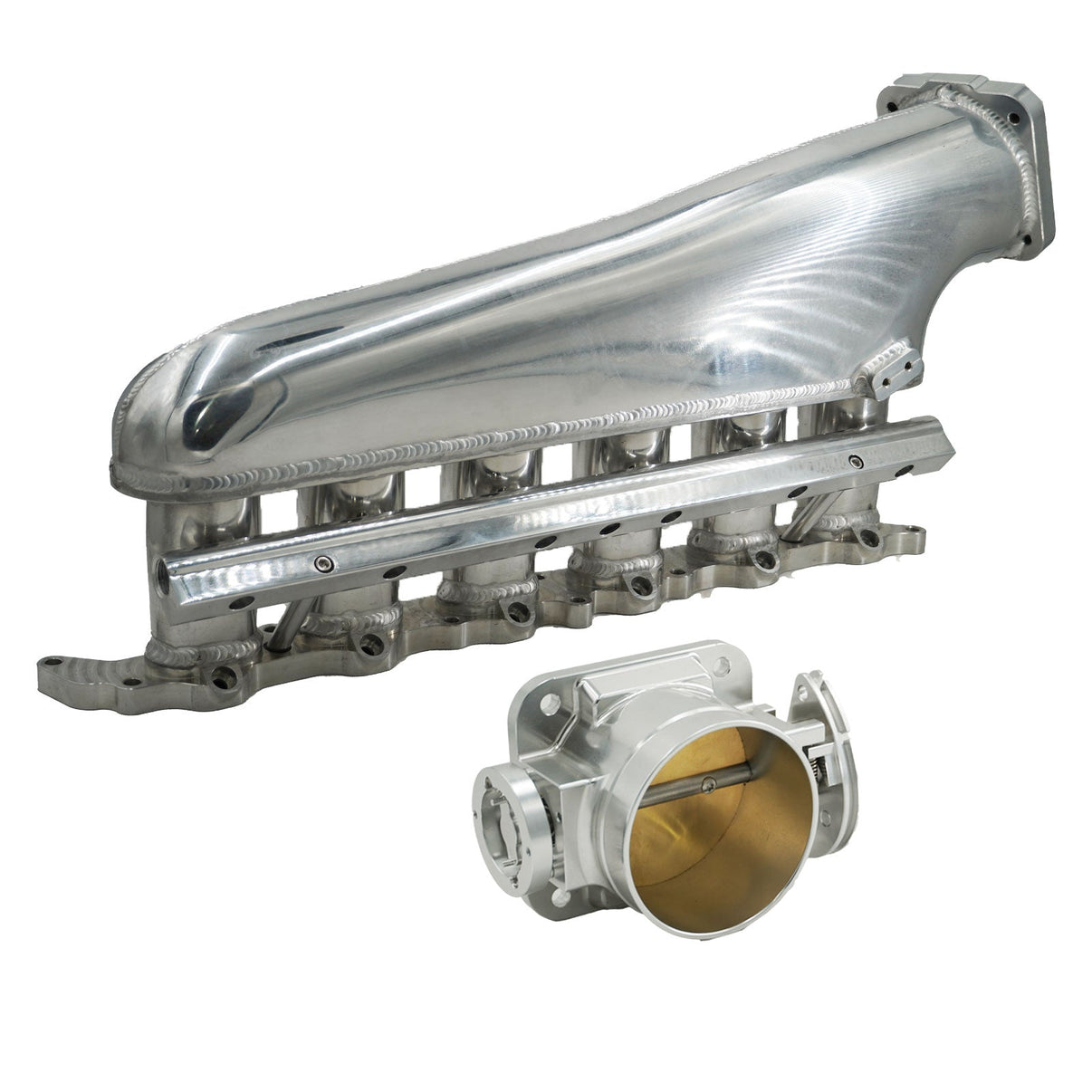 2JZ GE Billet Intake Manifold Fuel Rail Throttle Body 90mm TB Supra 2J Swap 2JZ - Bull Boost Performance