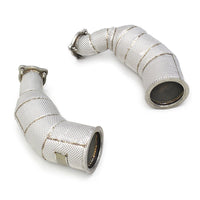 Catted High Flow 304 Stainless Exhaust Downpipe for Audi RS5 2.9T - Bull Boost Performance