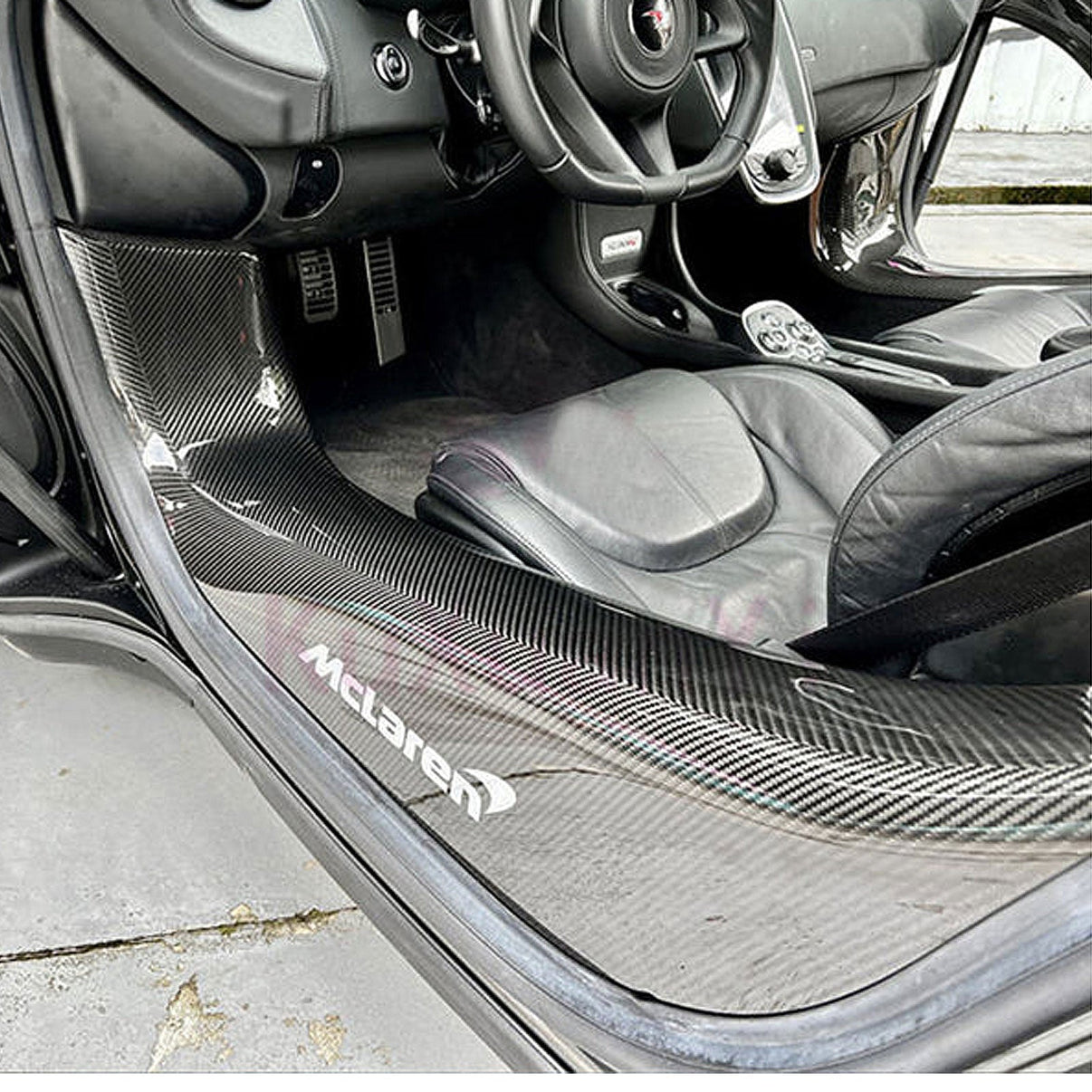 Dry Carbon Fiber Door Sill Covers for McLaren 540 570S 570GT 600LT - Bull Boost Performance