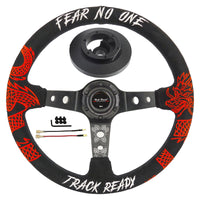 Track Ready Suede Steering Wheel For 01-06 BMW 320 325 328 330 M3 Z4 E90 Mini Cooper - Bull Boost Performance