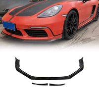Carbon Fiber Front Bumper Lip for Porsche Cayman Boxster 718 16-18 - Bull Boost Performance