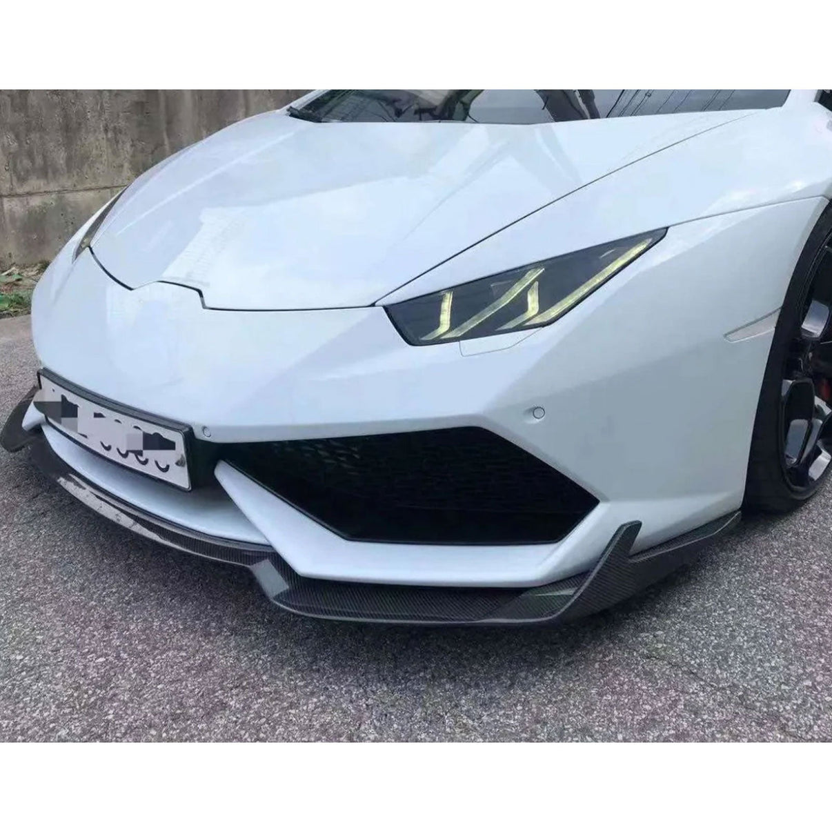 R Style Carbon Fiber Front Lip for Lamborghini Huracan LP580 LP600 LP610 - Bull Boost Performance