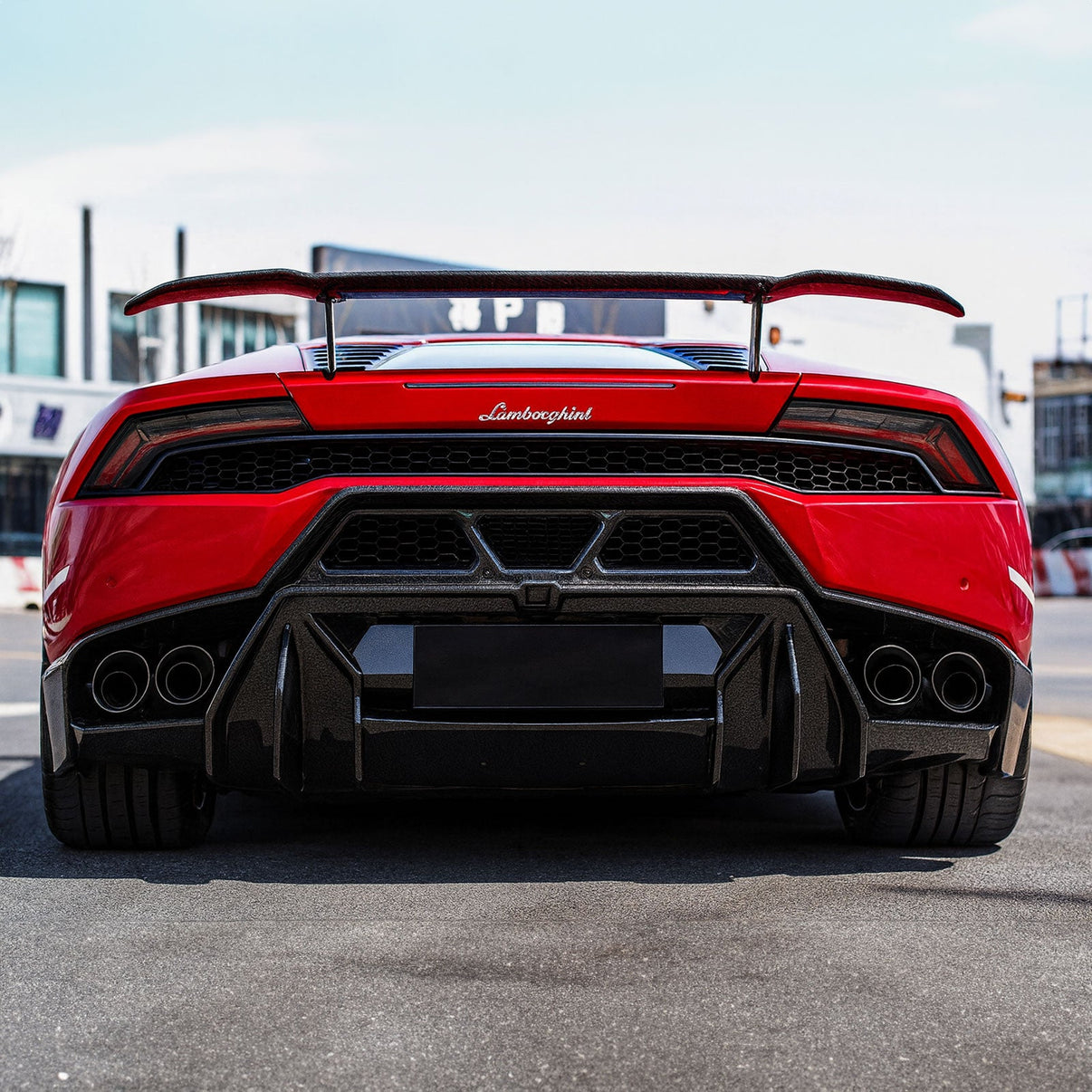 V Style Dry Carbon Fiber Rear Diffuser for Lamborghini Huracan LP 610 - Bull Boost Performance