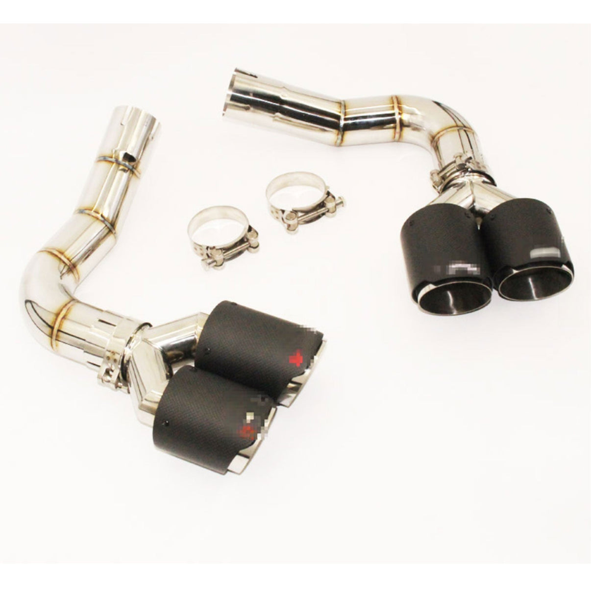 T304 Stainless Exhaust Muffler with Carbon Fiber Tips for Audi Q8 4M 2.0T 3.0T - Bull Boost Performance