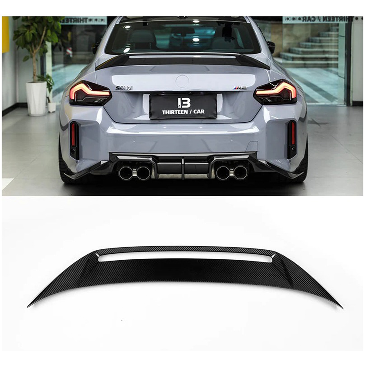 Pre-Preg Carbon Fiber AD Style Rear Trunk Spoiler for BMW G87 M2 G42 2 Series - Bull Boost Performance