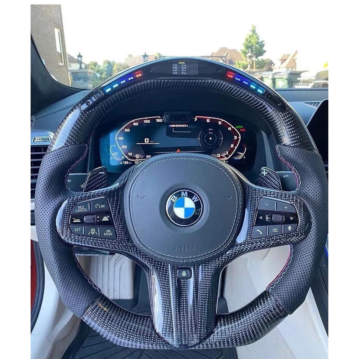 Carbon Fiber Steering Wheel w/ LED Display (Heated) for BMW G20 G80 G82 G83 3 Series M3 M4 - Bull Boost Performance