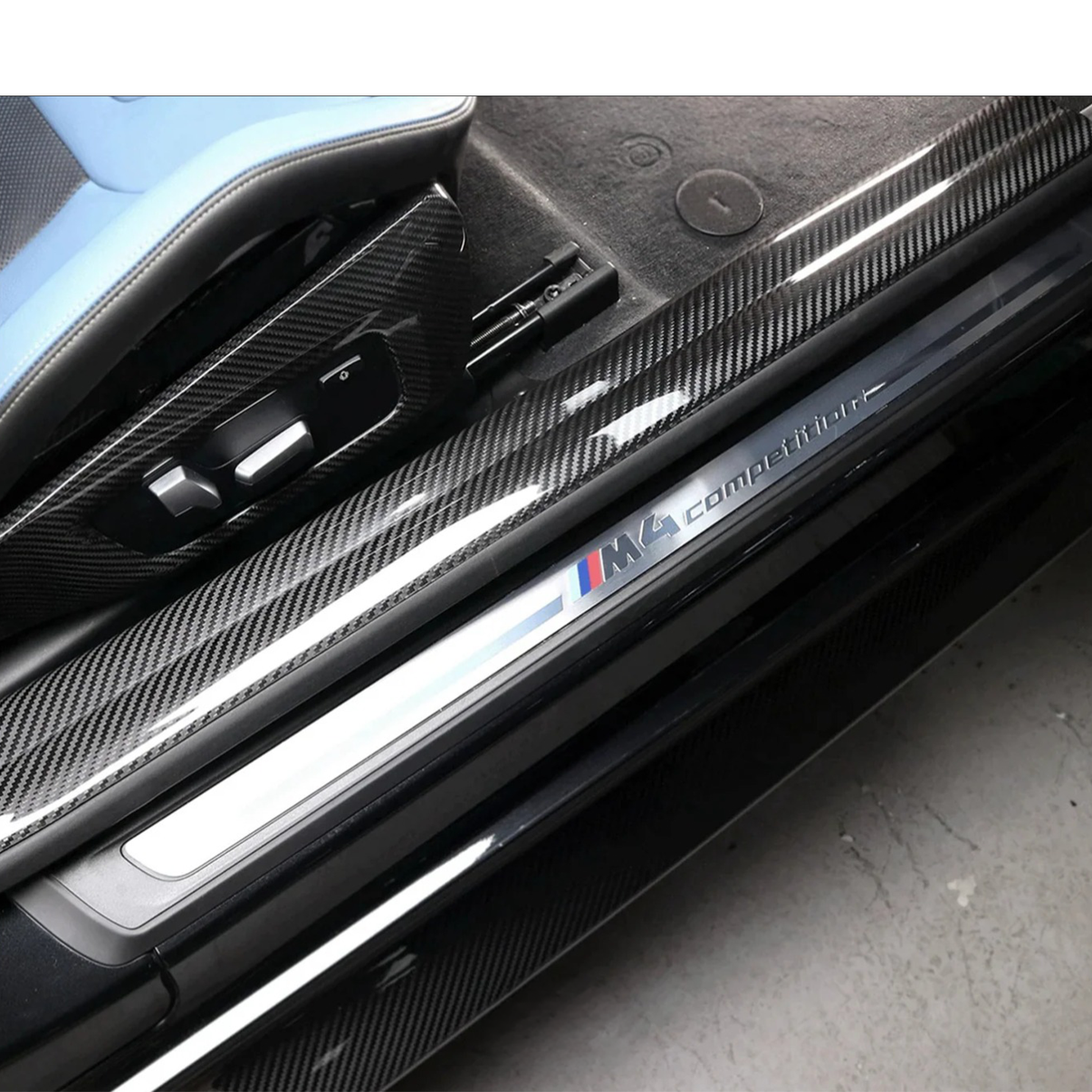 Carbon Fiber Door Sill Covers for BMW G87 M2 G42 2 Series - Bull Boost Performance