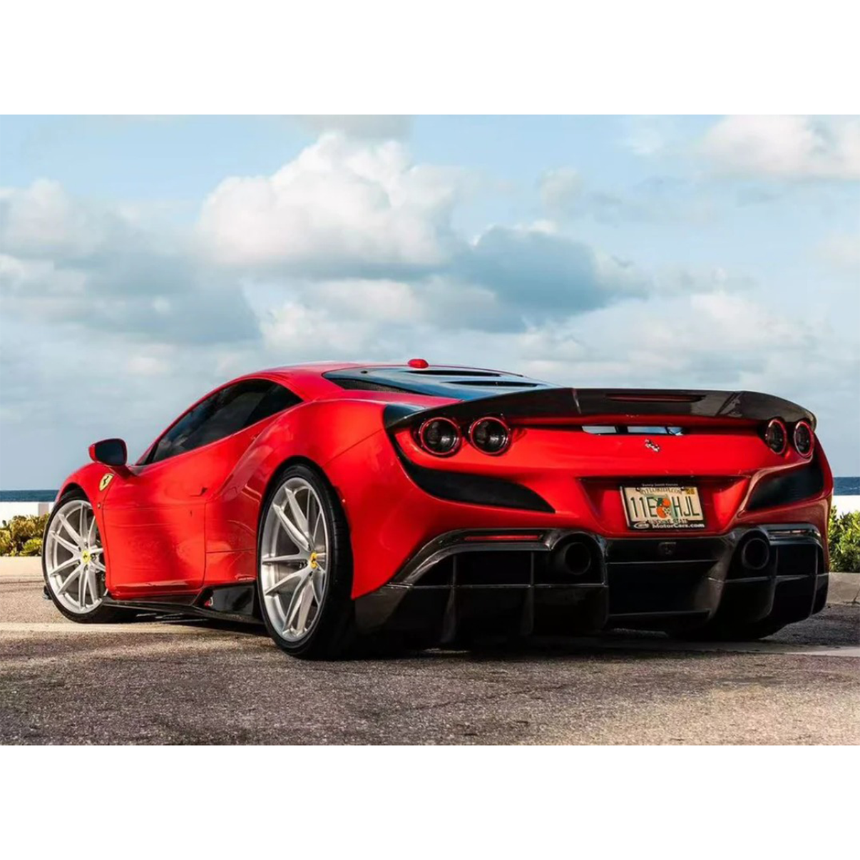 Carbon Fiber R Style Rear Spoiler for Ferrari F8 - Bull Boost Performance