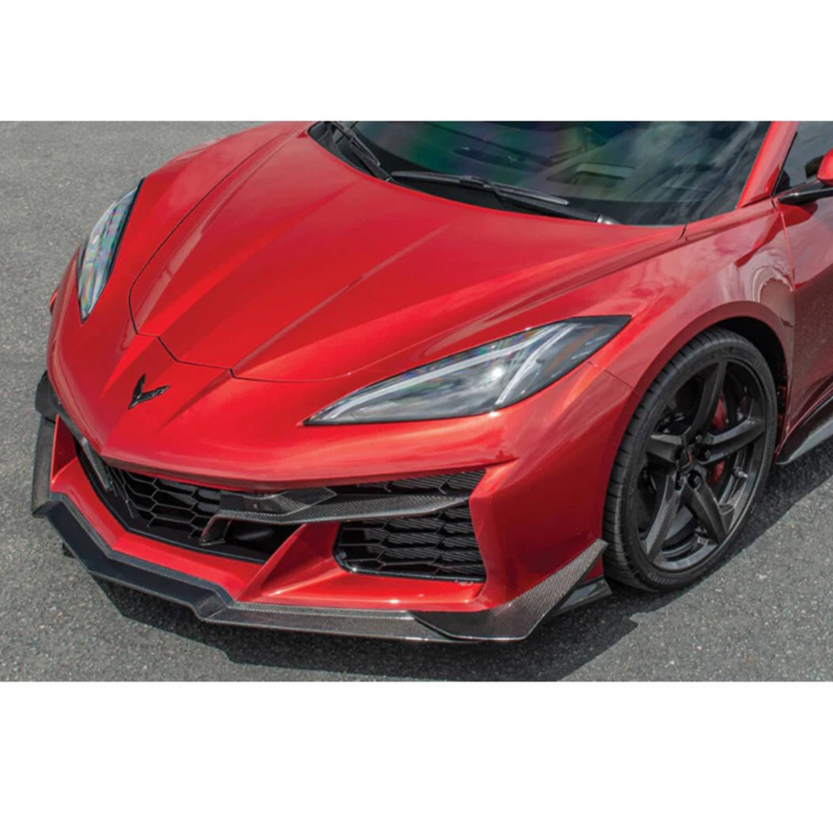 Dry Carbon Fiber OEM Style Front Lip w/ Canards for Chevrolet Corvette C8 Z06 E-Ray - Bull Boost Performance