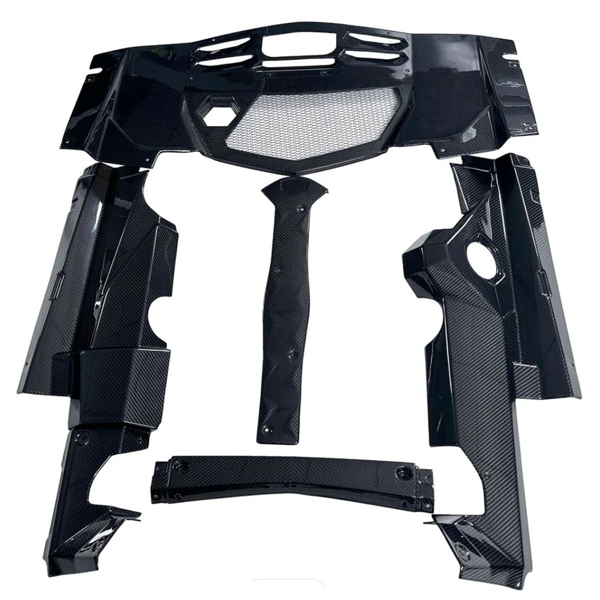 Dry Carbon Fiber Full Engine Bay Cover Set for Lamborghini Aventador LP700 LP720 LP750 - Bull Boost Performance