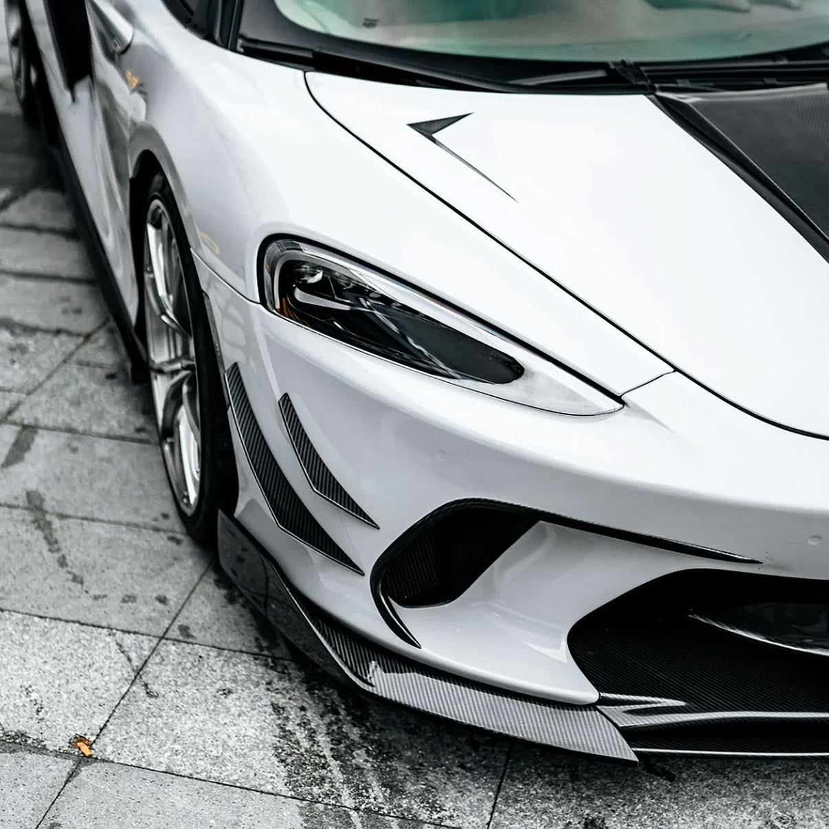 PRO Style Dry Carbon Fiber Front Bumper Splitters for McLaren GT - Bull Boost Performance
