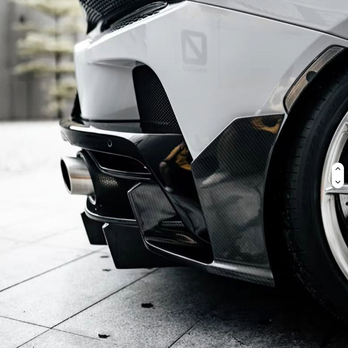 MWD Style Carbon Fiber Rear Diffuser Spats Canards for McLaren GT - Bull Boost Performance