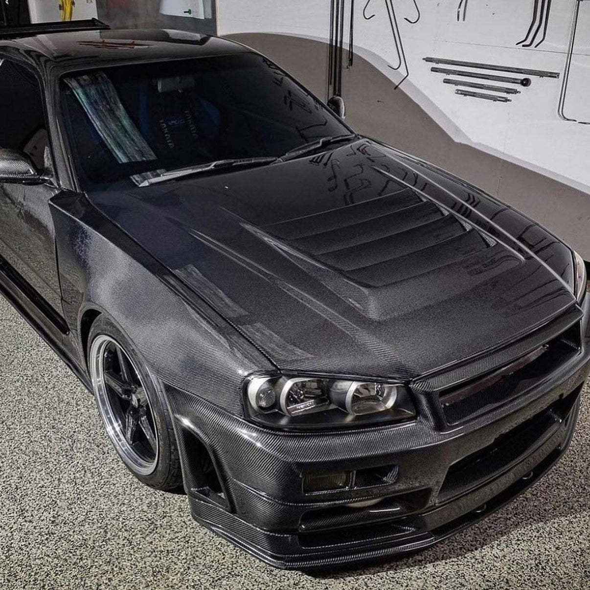 Full Carbon Fiber Z Tune Style Front End Conversion Kit for Nissan Skyline R34 GTT GTR - Bull Boost Performance