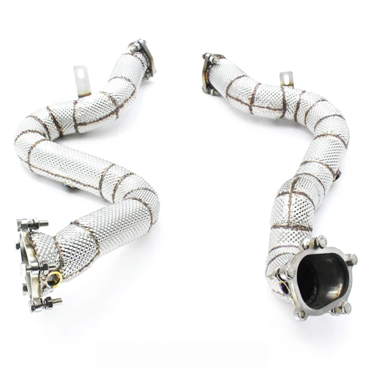 Catless High Flow 304 Stainless Exhaust Downpipe for Audi RS6 C7 4.0TT - Bull Boost Performance