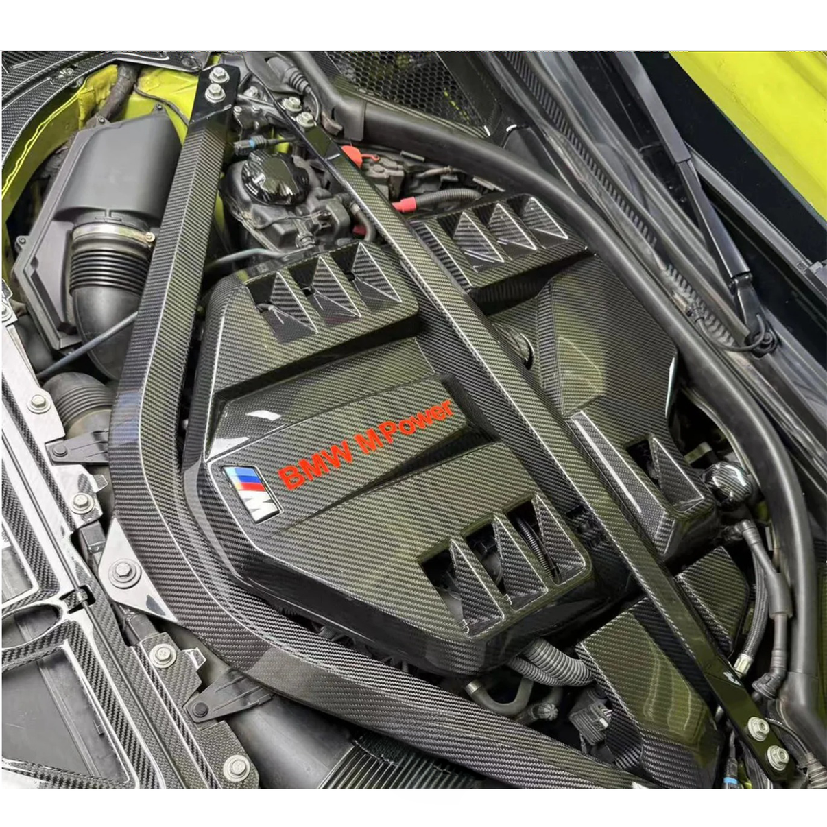 Carbon Fiber Strut Brace V3 for BMW G80 G81 M3 G82 G83 M4 G87 M2 S58 - Bull Boost Performance