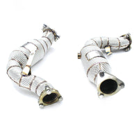 Free Flow 304 Stainless Exhaust Downpipe for Audi S4 S5 B8 - Bull Boost Performance