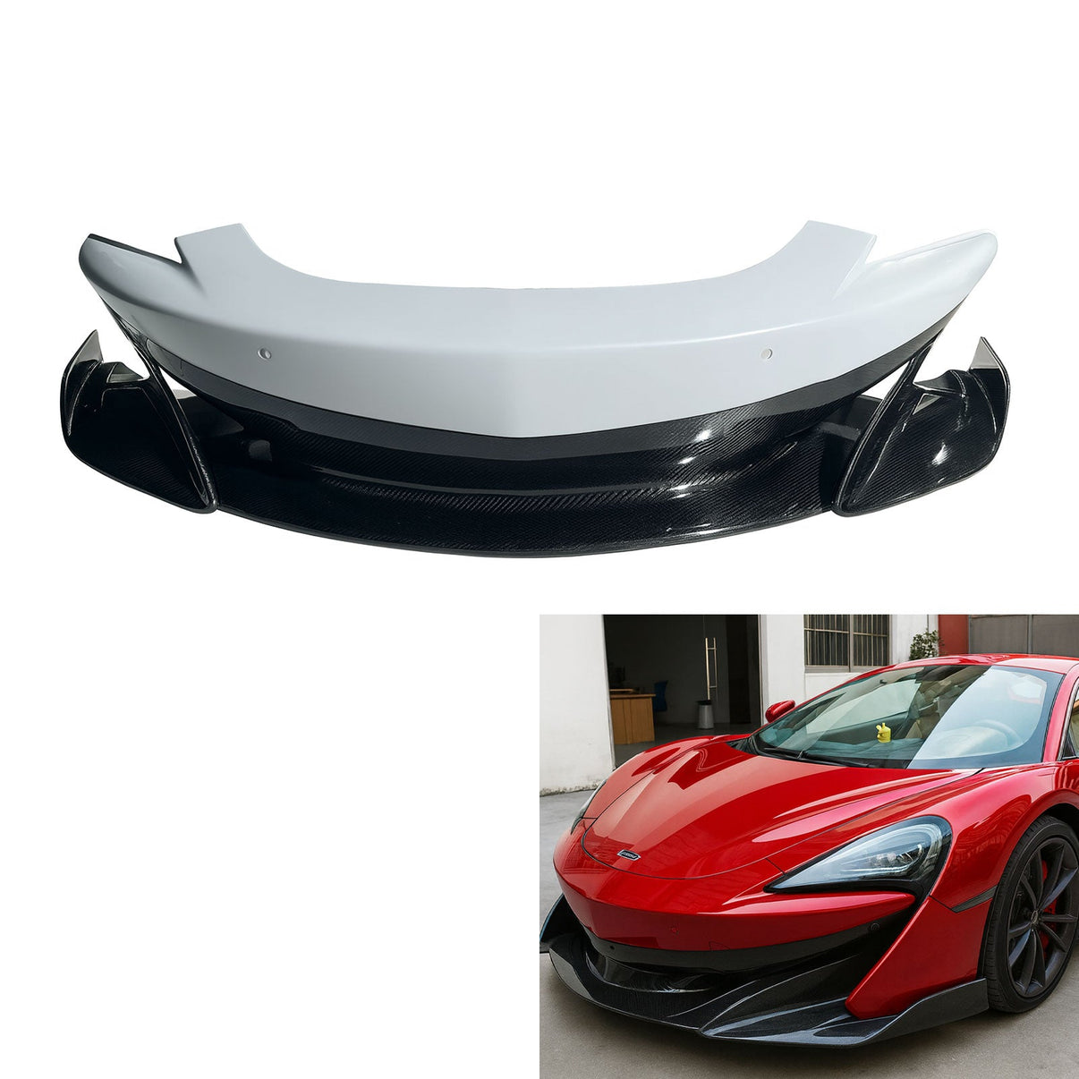 600LT Style Carbon Fiber Front Bumper for McLaren 540C 570S 600LT - Bull Boost Performance