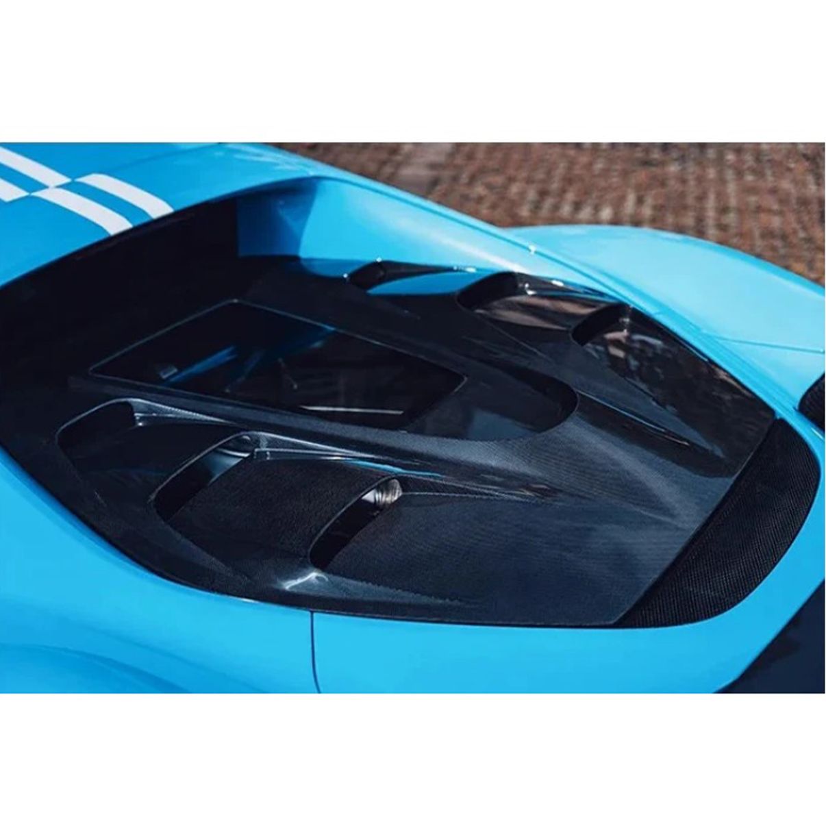 Carbon Fiber Engine Tail Transparent Window Cover for Ferrari 296 GTB - Bull Boost Performance