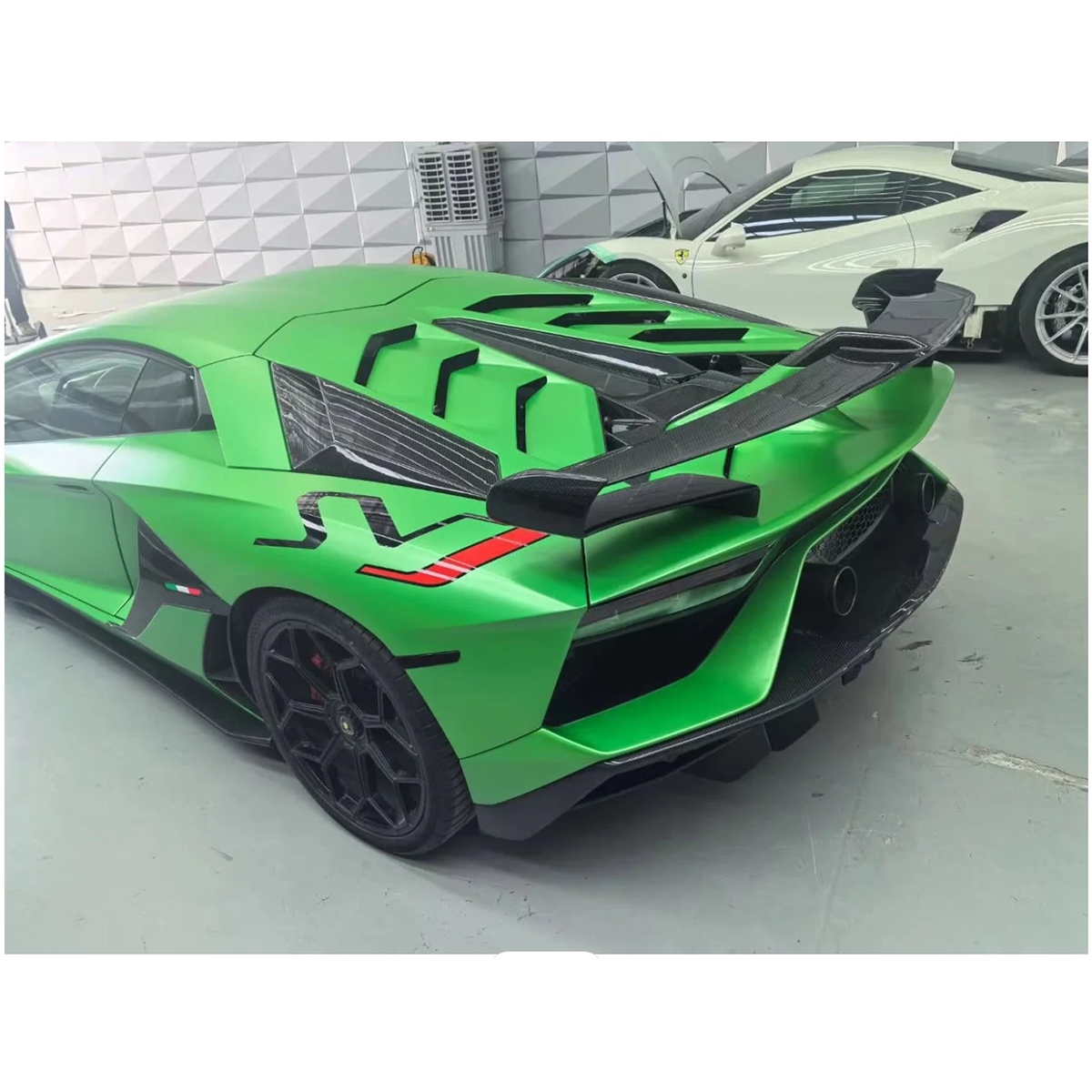 SVJ Style Dry Carbon Fiber Rear Wing with Base for Lamborghini Aventador LP700 LP750 SVJ - Bull Boost Performance