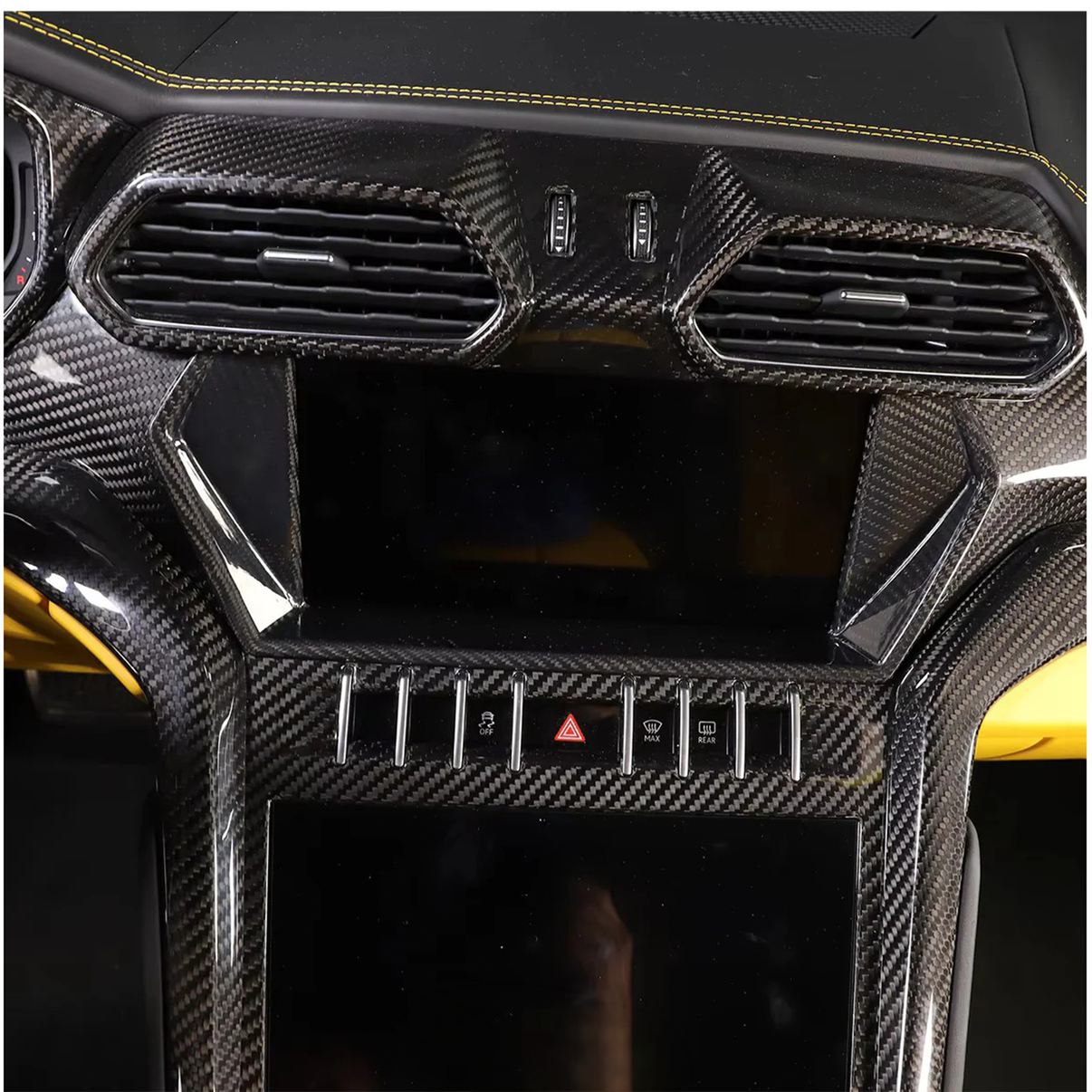 Dry Carbon Fiber Interior Center Screen Trim Cover for Lamborghini Urus - Bull Boost Performance