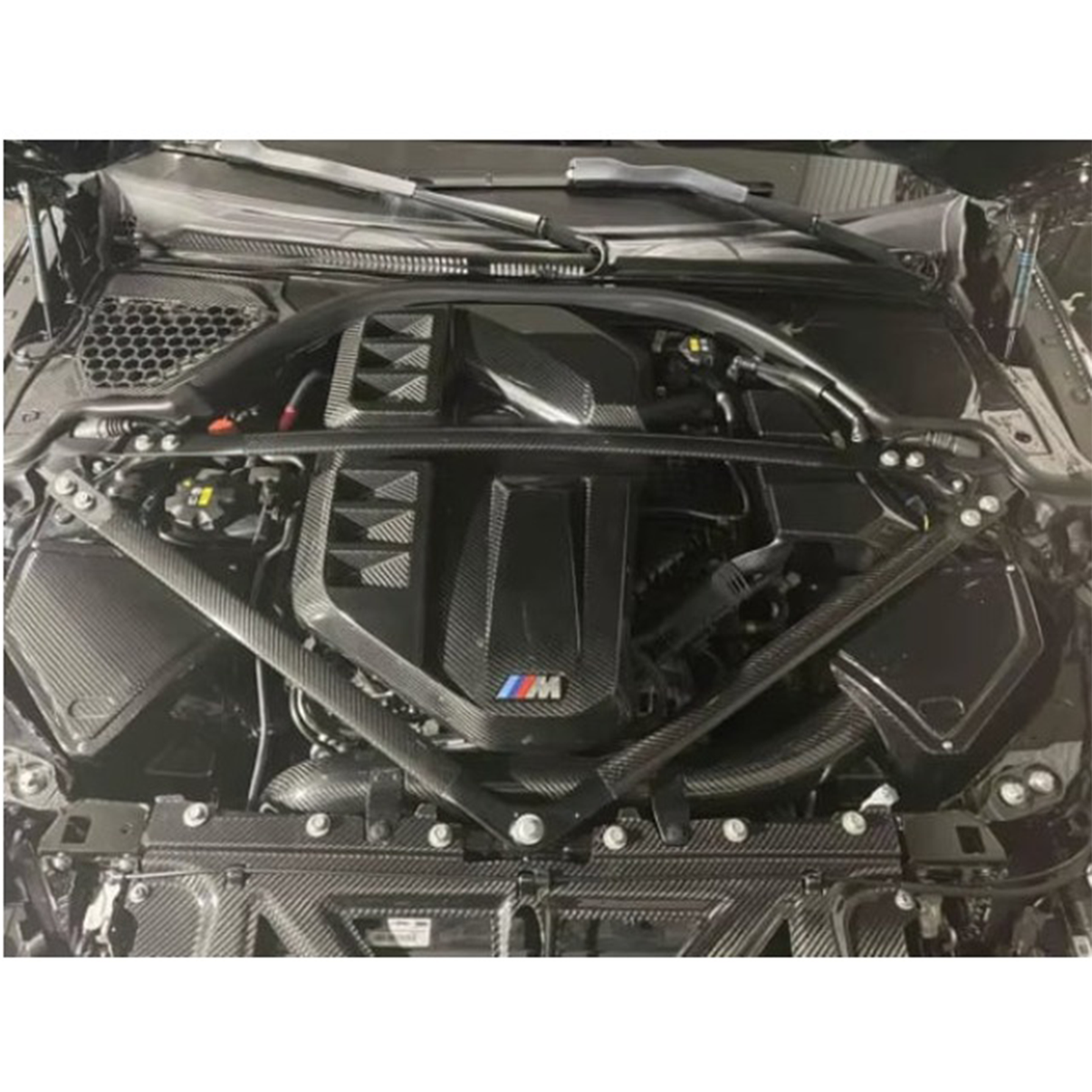 Carbon Fiber Engine Strut Brace Bar for BMW G80 M3 G82 G83 M4 - Bull Boost Performance
