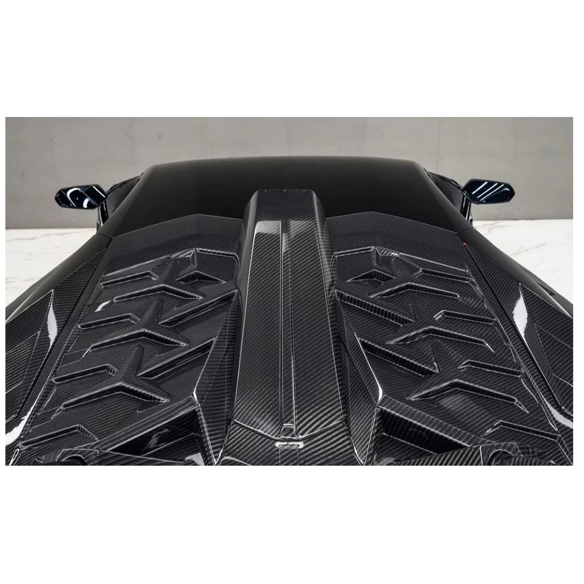 SVV Style Dry Carbon Fiber Rear Wing with Engine Hood for Lamborghini Aventador LP700 LP740 LP750 Coupe - Bull Boost Performance