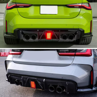 ABS Gloss Black Rear Diffuser w/ Brake Light for BMW G80 M3 G82 G83 M4 - Bull Boost Performance