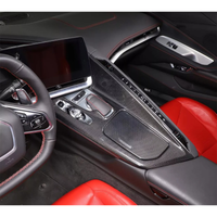 Carbon Fiber Center Console Cover + Cup Holder Lid Cover for Chevrolet Corvette C8 - Bull Boost Performance