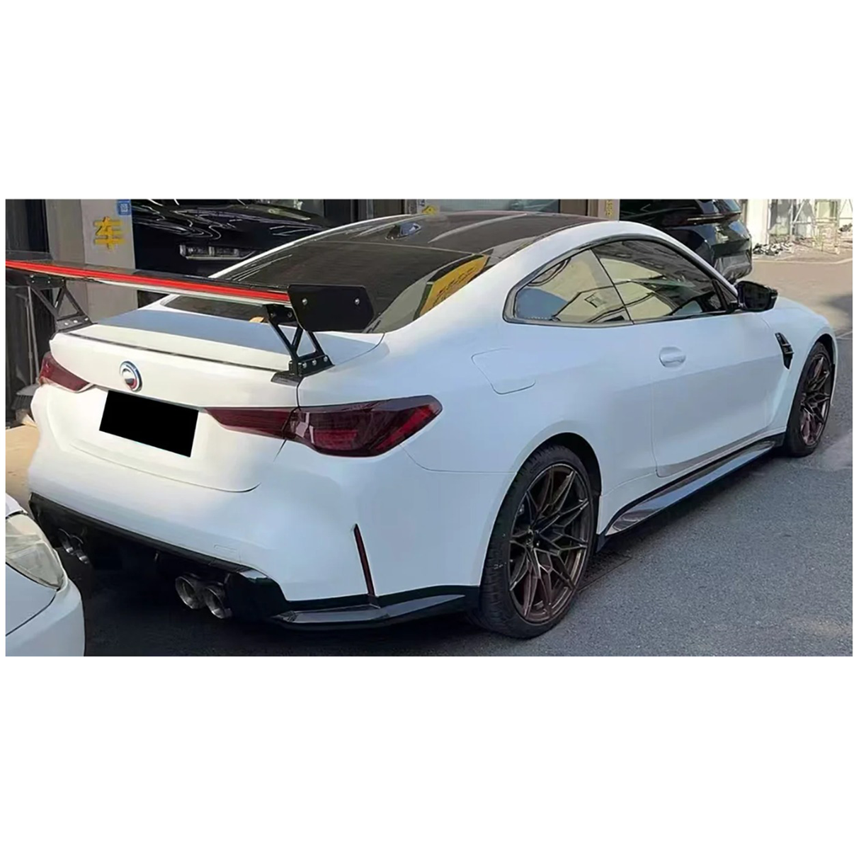 Prepreg Carbon Fiber Wing w/ LED for BMW G80 M3 G82 M4 G87 M2 - Bull Boost Performance