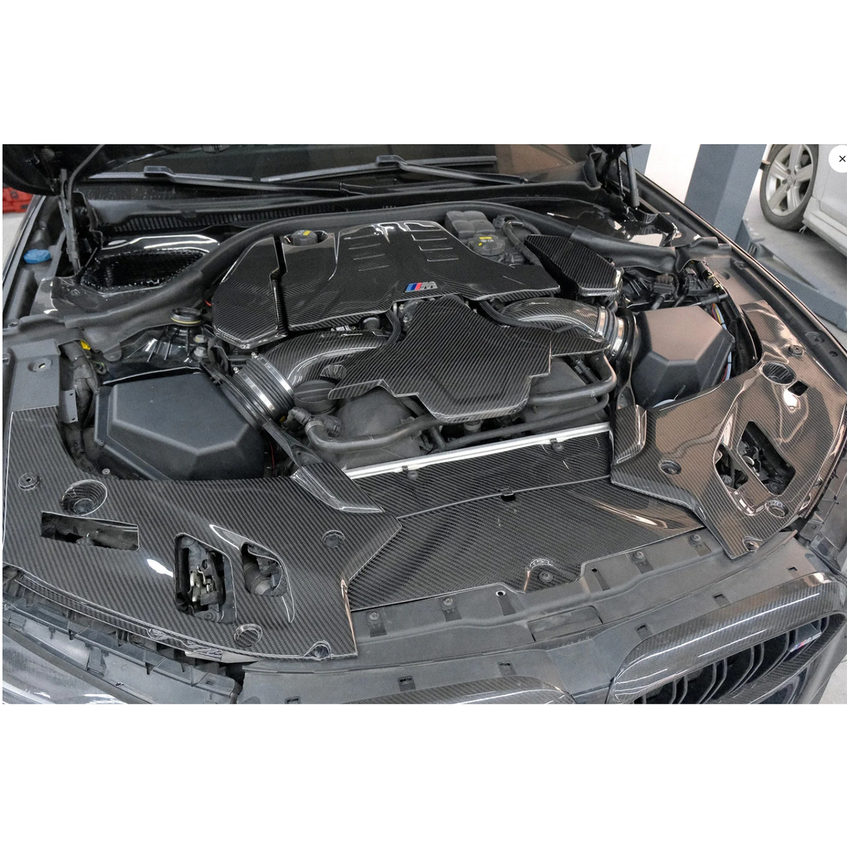 Carbon Fiber Engine Bay Headlight Corner Covers for BMW F90 M5 - Bull Boost Performance