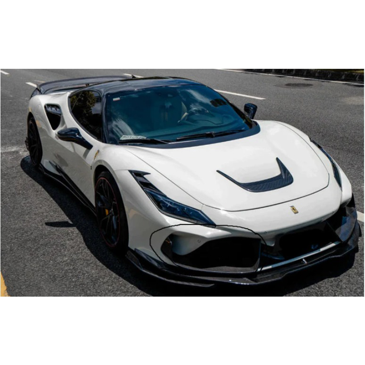 Prepreg Carbon Fiber Front Bumper Air Vent Intake Trim for Ferrari F8 - Bull Boost Performance